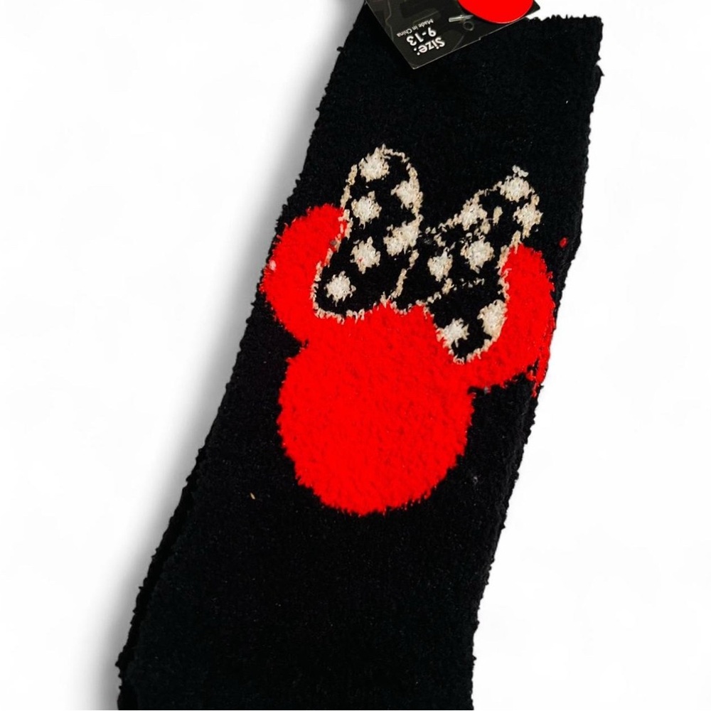 Disney Women's Black and Red Minnie Mouse Socks
